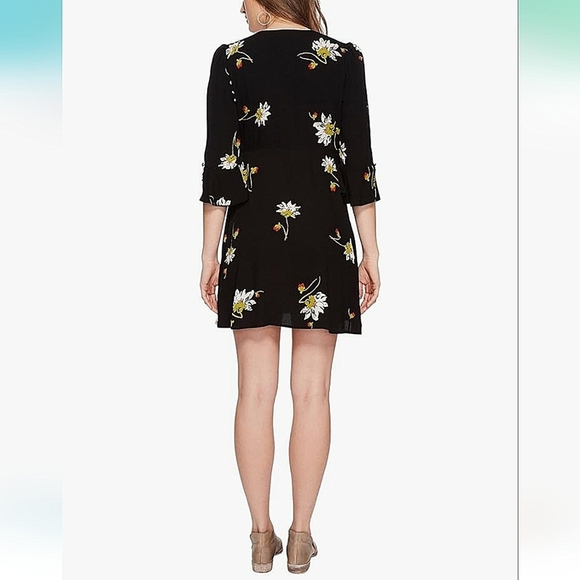 Free People- "Time On My Side" Floral Print Wrap Dress-Size Small - Picture 4 of 17